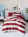 Lenjerie de pat pentru o persoana, L'essentiel Maison, Jolly, Bumbac Ranforce, Rosu/Alb