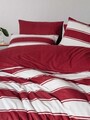 Lenjerie de pat dubla, L'essentiel Maison, Jolly, Bumbac Ranforce, Rosu/Alb