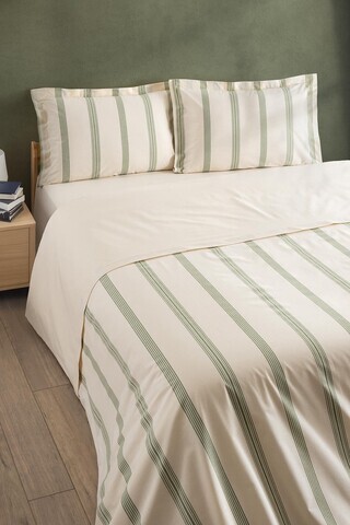 Lenjerie de pat dubla, L'essentiel Maison, Asos, Bumbac, Verde
