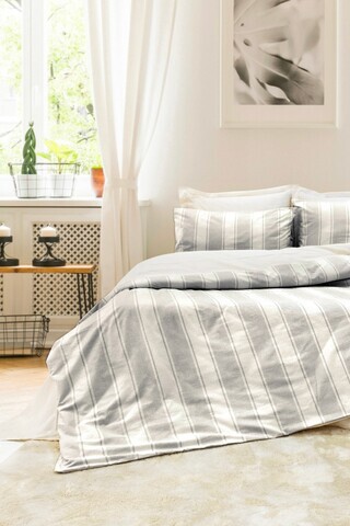 Lenjerie de pat dubla, L'essentiel Maison, Nenas, Bumbac, Antracit