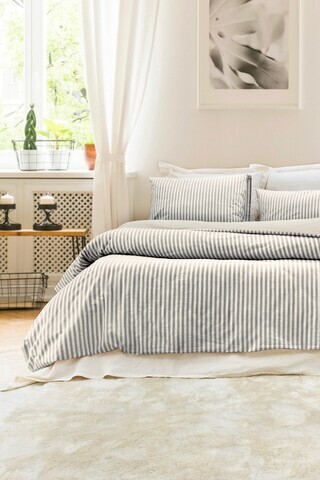 Lenjerie de pat dubla, L'essentiel Maison, Nives, Bumbac, Antracit