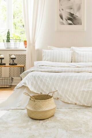 Lenjerie de pat dubla, L'essentiel Maison, Notta, Bumbac, Bej