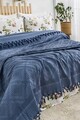 Set cuvertura pique dubla, L'essentiel Maison, Viola, Bumbac, Indigo