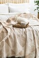 Set cuvertura de pat dubla 3 piese, L'essentiel Maison, Dolce, Bumbac , Bej