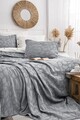 Set cuvertura de pat dubla 3 piese, L'essentiel Maison, Bambi, Bumbac, Antracit