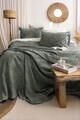 Set cuvertura de pat dubla 3 piese, L'essentiel Maison, Italo, Bumbac, Verde