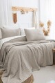 Set cuvertura de pat dubla 3 piese, L'essentiel Maison, Janna, Bumbac, Bej