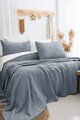 Set cuvertura de pat dubla 3 piese, L'essentiel Maison, Janna, Bumbac, Albastru