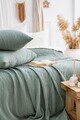 Set cuvertura de pat dubla 3 piese, L'essentiel Maison, Janna, Bumbac, Verde
