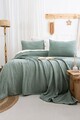 Set cuvertura de pat dubla 3 piese, L'essentiel Maison, Janna, Bumbac, Verde