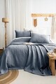 Set cuvertura de pat dubla 3 piese, L'essentiel Maison, Julia, Bumbac, Albastru