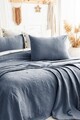 Set cuvertura de pat dubla 3 piese, L'essentiel Maison, Julia, Bumbac, Albastru