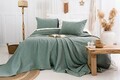 Set cuvertura de pat dubla 3 piese, L'essentiel Maison, Julia, Bumbac, Verde