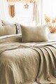 Set cuvertura de pat dubla 3 piese, L'essentiel Maison, Julia, Bumbac, Kaki