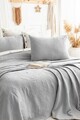 Set cuvertura de pat dubla 3 piese, L'essentiel Maison, Julia, Bumbac, Gri deschis