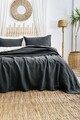 Set cuvertura de pat dubla 3 piese, L'essentiel Maison, Silvia, Bumbac, Antracit