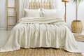 Set cuvertura de pat dubla 3 piese, L'essentiel Maison, Silvia, Bumbac, Crem