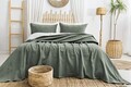 Set cuvertura de pat dubla 3 piese, L'essentiel Maison, Silvia, Bumbac, Verde