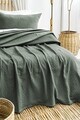 Set cuvertura de pat dubla 3 piese, L'essentiel Maison, Silvia, Bumbac, Verde