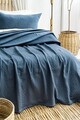 Set cuvertura de pat dubla 3 piese, L'essentiel Maison, Silvia, Bumbac, Indigo