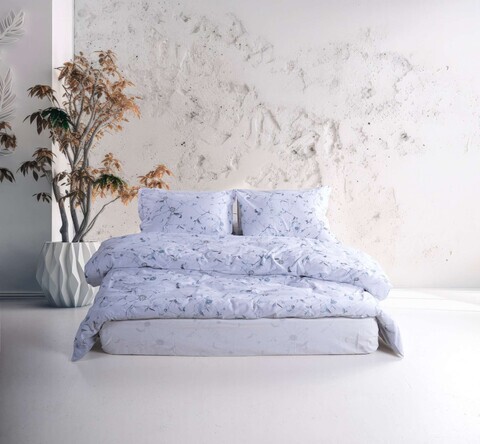 Lenjerie de pat dubla, L'essentiel Maison, Lima, Bumbac Ranforce, Albastru