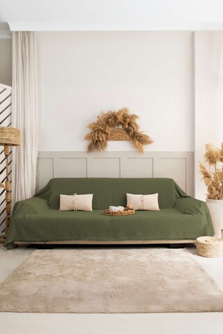 Cuvertura de pat, L'essentiel Maison, Rio, Bumbac reciclat, Kaki