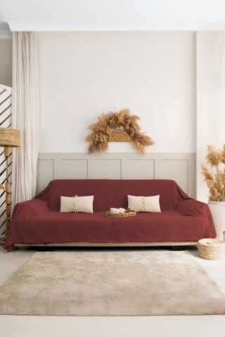 Cuvertura de pat, L'essentiel Maison, Rio, Bumbac reciclat, Caramiziu