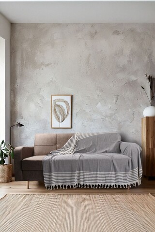 Cuvertura de pat, L'essentiel Maison, Sophia, Bumbac;Poliester, Antracit