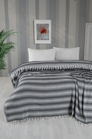 Cuvertura matlasata dubla, L'essentiel Maison, Milo, Bumbac;Poliester, Antracit