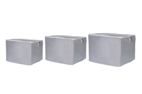 Set 3 cutii depozitare, L'essentiel Maison, Quin Set, Poliester, Antracit