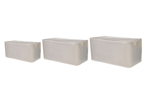 Set 3 cutii depozitare, L'essentiel Maison, Quin Set, Poliester, Bej