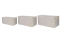 Set 3 cutii depozitare, L'essentiel Maison, Quin Set, Poliester, Bej