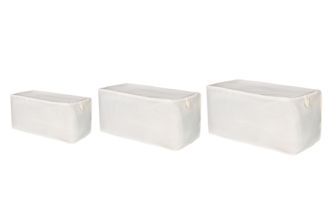 Set 3 cutii depozitare, L'essentiel Maison, Quin Set, Poliester, Crem