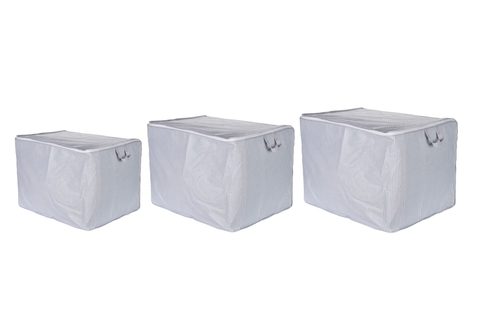 Set 3 cutii depozitare, L'essentiel Maison, Violet Set, Poliester, Antracit