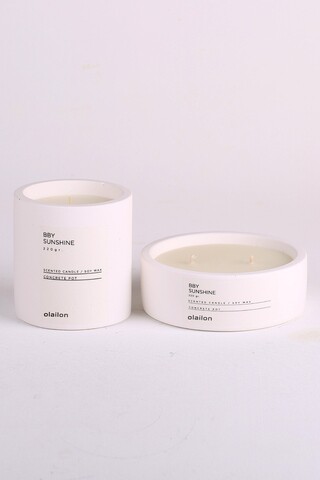 Set de lumanari, Bby Sunshine, Beton, Alb