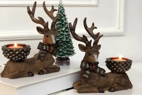 Set suporturi lumanari, CY0687, Poliester, Maro