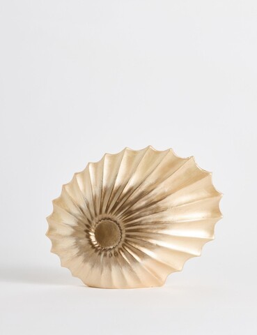 Decoratiune, Seashell, 8x24x26 cm, Poliester, Crem