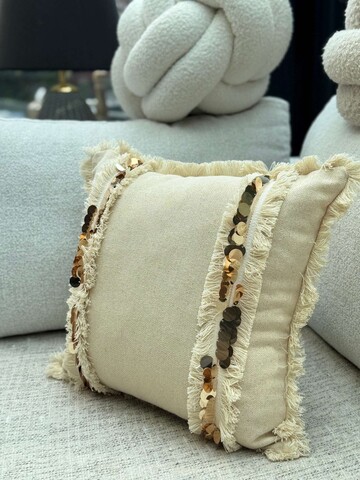 Husa de perna, KET008, 43x43 cm, Amestec bumbac, Bej