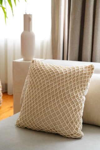 Husa de perna, KET003, 43x43 cm, Bumbac, Bej