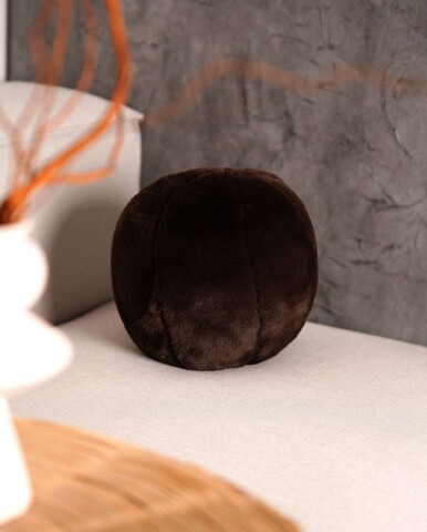 Perna, Pelus Top, 25x25x25 cm, 75% RECYCLED POLYESTER/25% POLYESTER, Maro inchis