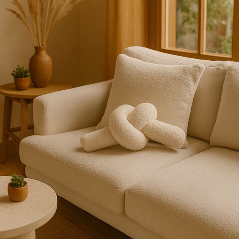 Perna, Ask Dugum, 44x22x18 cm, Poliester, Bej deschis