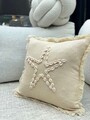 Husa de perna, DEN006, 43x43 cm, 50% BUMBAC/50% SCOICI DE MARE, Bej