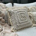 Husa de perna, Den002, 43x43 cm, 30% BUMBAC/70% SCOICI DE MARE, Bej