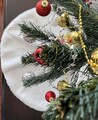 Covoras pentru brad, Pelush Christmas, 50x50 cm, Poliester, Ecru
