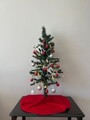Covoras pentru brad, Pelush Christmas, 50x50 cm, Poliester, Rosu