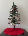 Covoras pentru brad, Pelush Christmas, 50x50 cm, Poliester, Rosu