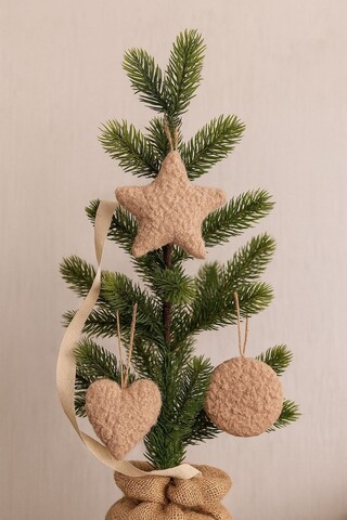 Ornament de Crăciun, 3 Lu Set, 80% POLIESTER/20% IUȚĂ, Maro