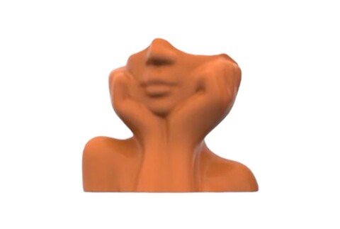 Vaza, Iskandinav Layd, Ceramica, Portocaliu