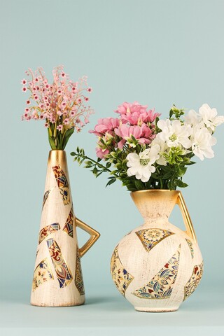 Set de ghivece decorative, BK016, CORP CERAMIC, Bej