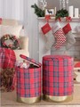 Set pufuri pentru comodă, Comfort, Poliester, Crem / Roz